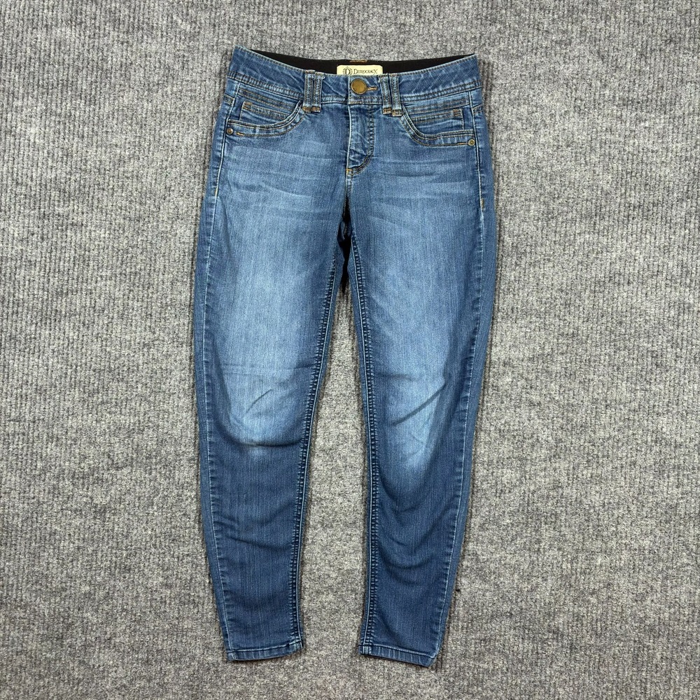 Democracy Ab Technology Womens Skinny Jeans Size 2 Blue Denim Casual Low Rise